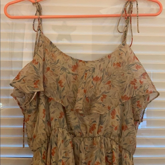 Midi floral summer dress with tied straps - Picture 4 of 4